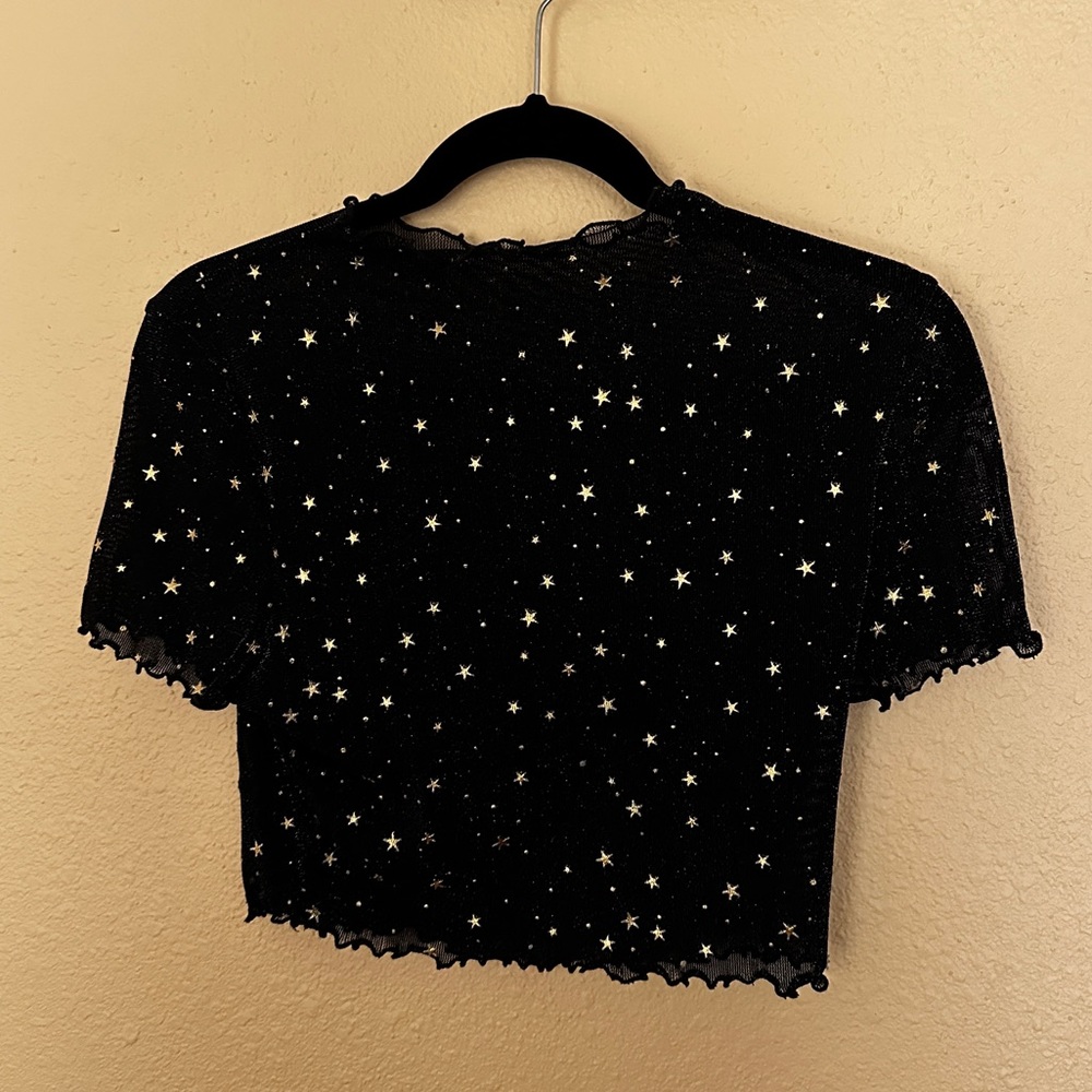 Mesh, starry crop top
